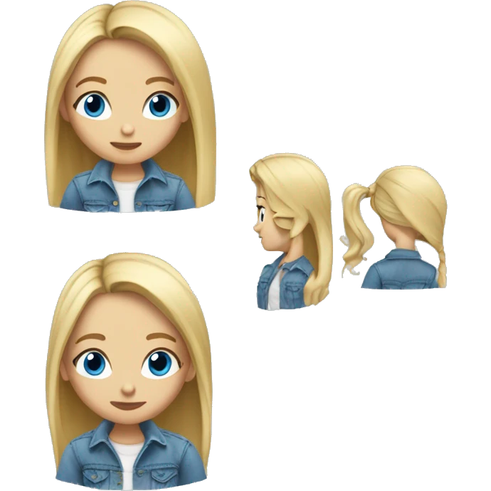 Skinny girl with blonde hair blue eyes and dressed with baggy jeans emoji