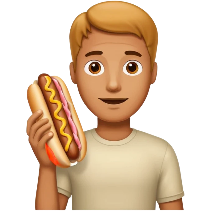 guy holding a hot dog emoji