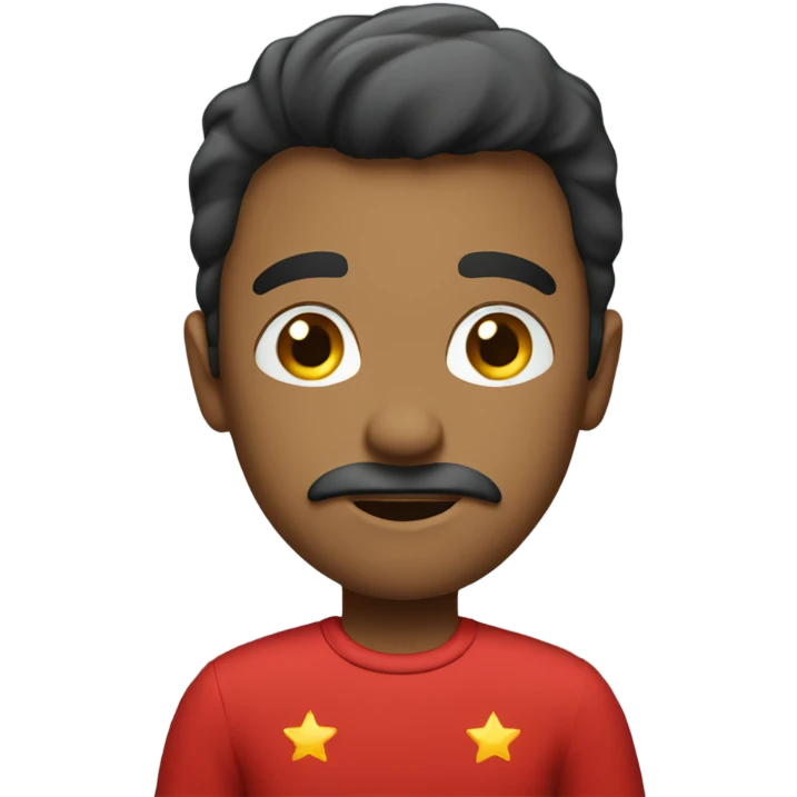 red shirt with a star show middle emoji