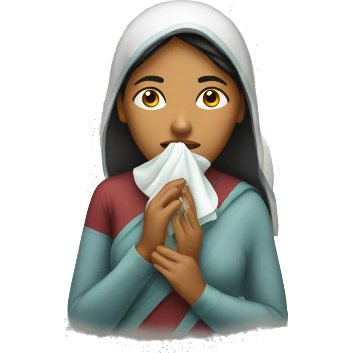 an indian woman sick with the flu emoji