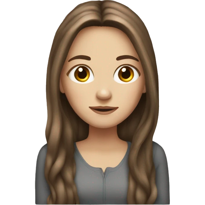 White girl with long brown hair emoji
