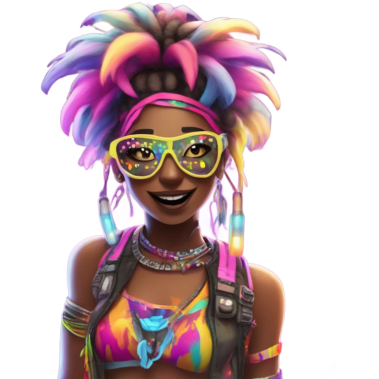A raver in a party emoji