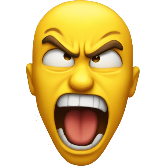 Yellow emoji with pure anger and rage emoji