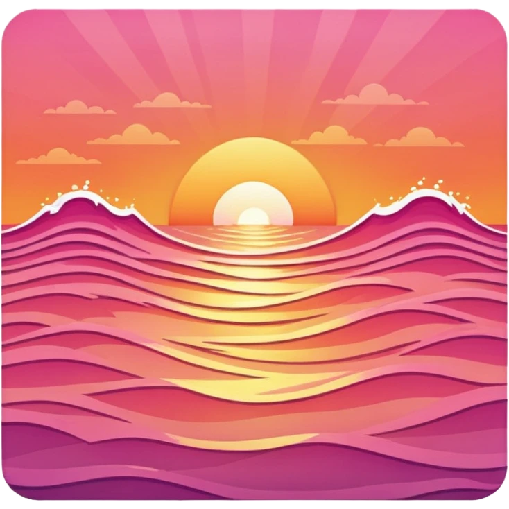 sunset above ocean waves emoji