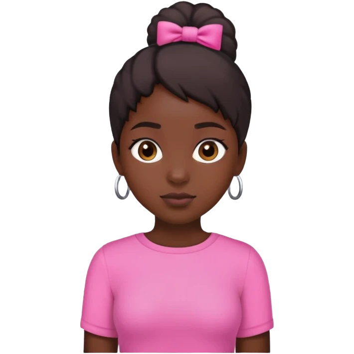 A black girl with a pink short emoji
