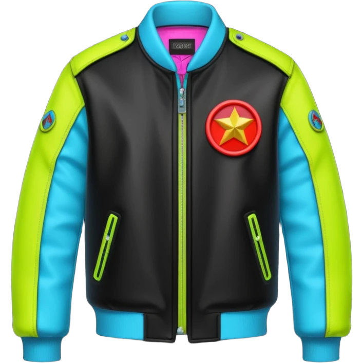 neon color Russian underground fashion jacket emoji