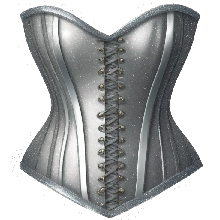 Shine and glitter silver corset emoji