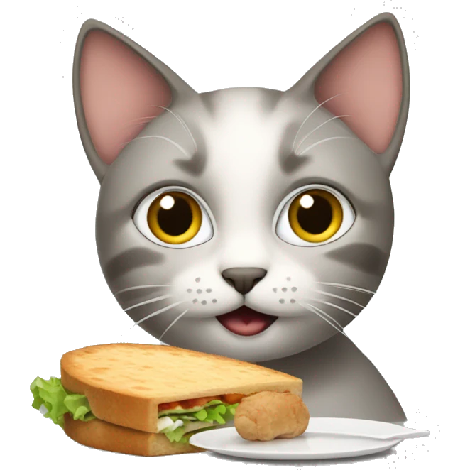 cat talking What is for lunch emoji