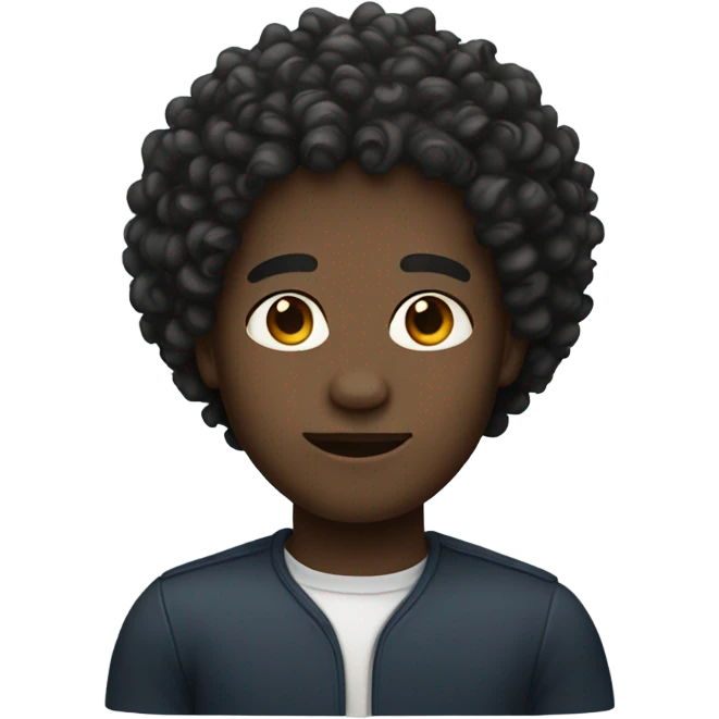Black person with curly hair  emoji