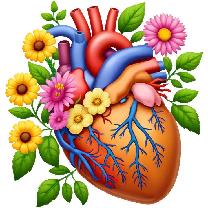 Digestive system organs with flowers  emoji