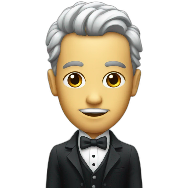 butler with tiny body and a giant head emoji