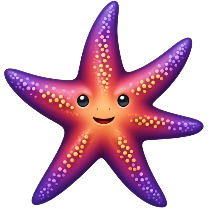 color gradient between red and purple glitter cute starfish emoji