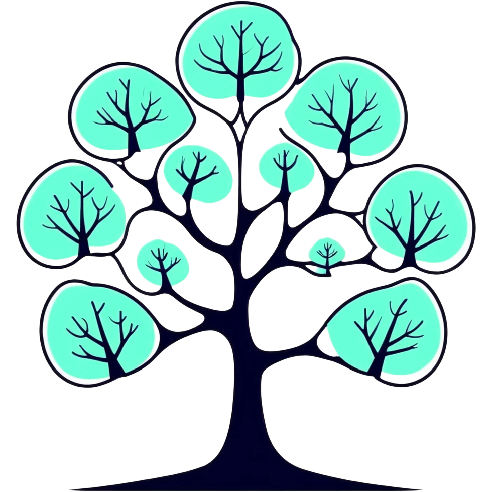 Luminous family tree with glowing portraits and ethereal translucent connecting lines floating in dreamlike space emoji