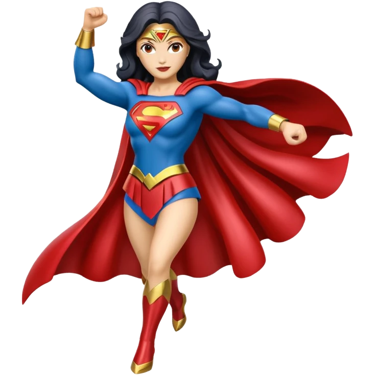 Isolated, ultra detailed illustration of the most incredibly beautiful and brightly colored DC Super hero, Superwoman
figurine imaginable, toy style. emoji