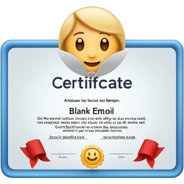 certificate without emoji face emoji