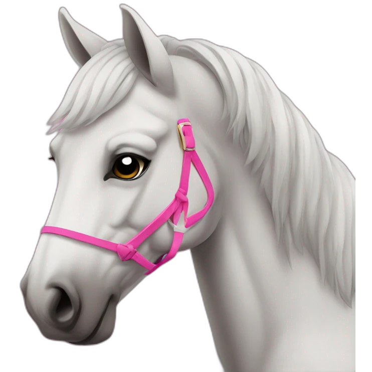 a concussed horse with bright pink lips emoji
