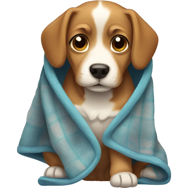 Dog wearing blanket emoji