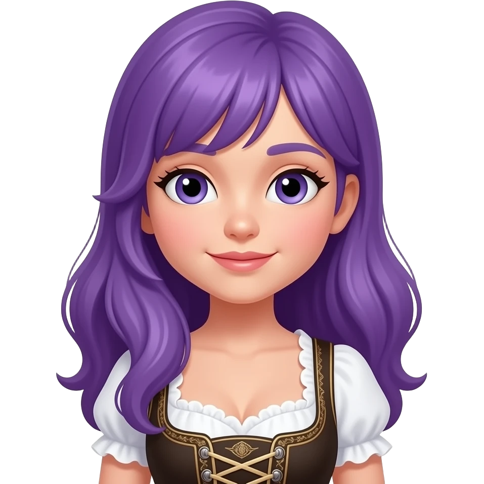 BAVARIAN GIRL WITH LONG PURPLE HAIR emoji
