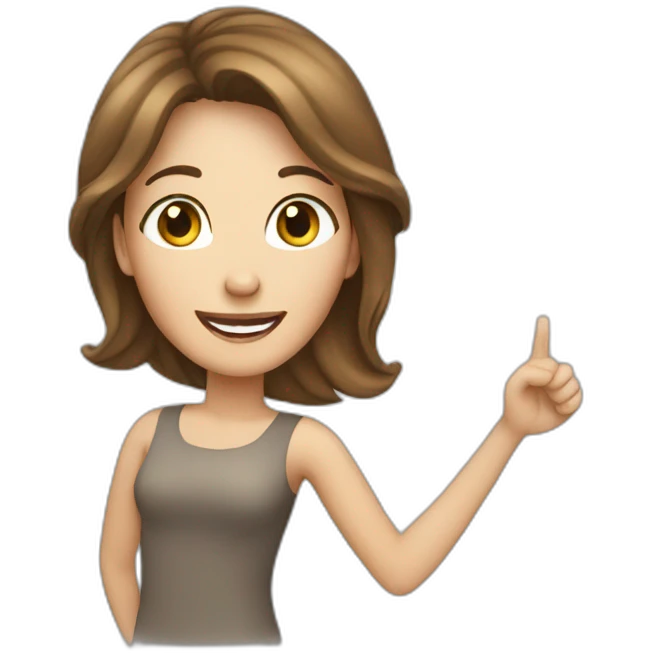 brown hair white woman celebrating emoji