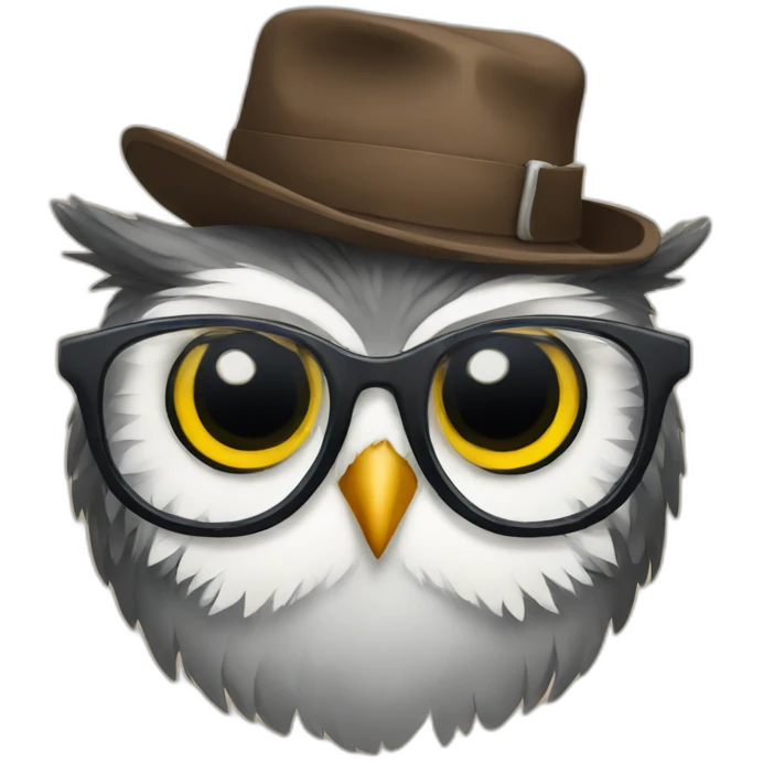 Hipster owl emoji