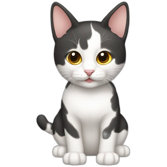 黑白色的猫 emoji