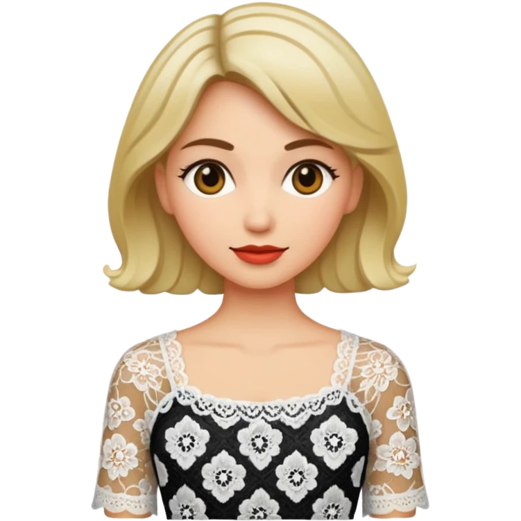 woman with lace patterned top emoji