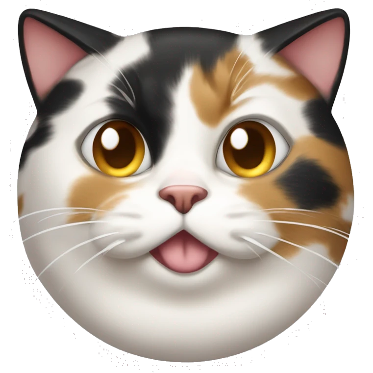 Realistic Fat calico cat with sundae emoji