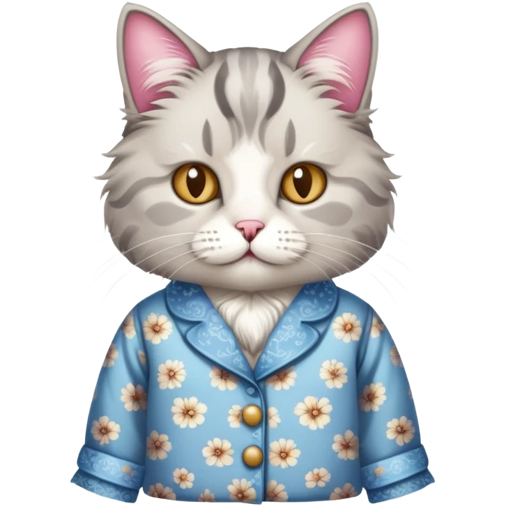 cat in victorian pyjamas emoji