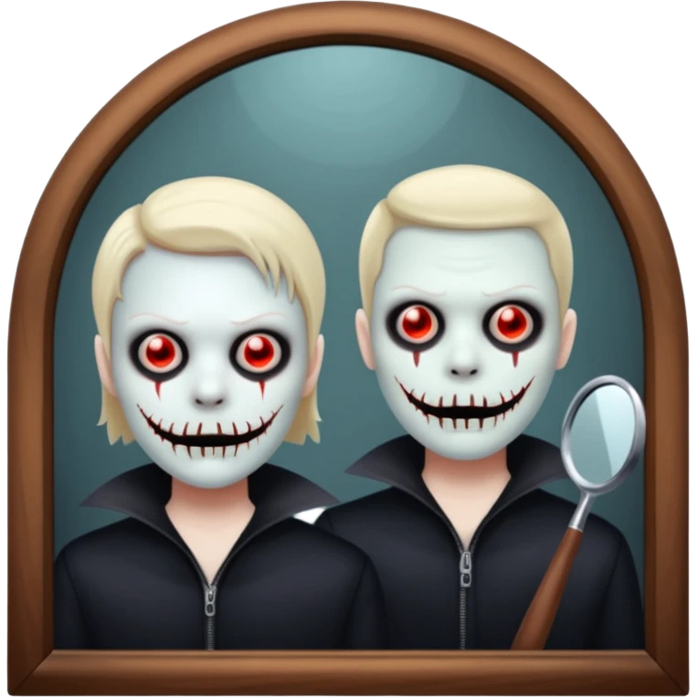 Spooky killer on mirror behind me emoji