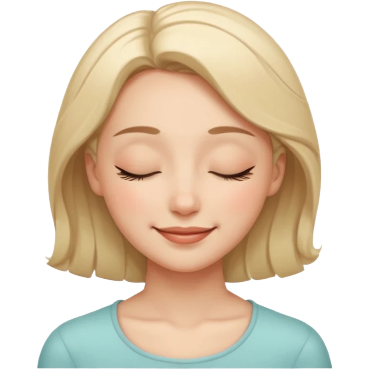 lady face icon feels safe, with closed eyes, smile,  emoji