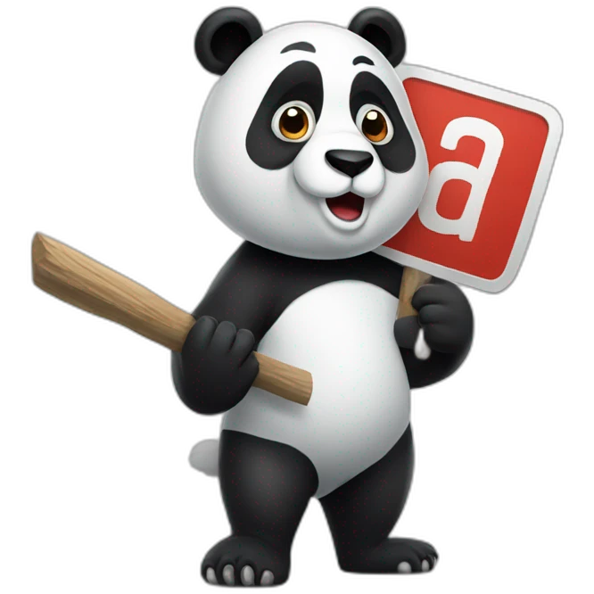 Panda holding a sign that says raid emoji