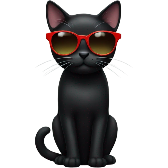 Black cat with sunglasses  emoji