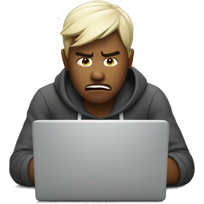 Stressed at laptop emoji