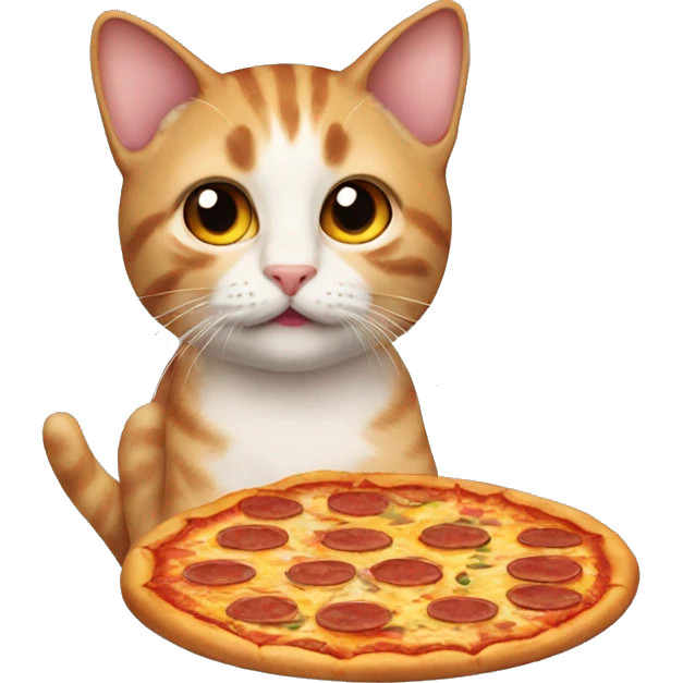 Cat dating pizza emoji