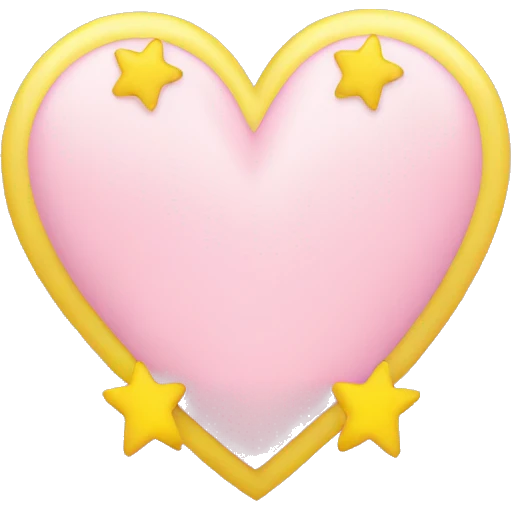 light pink heart and yellow star emoji