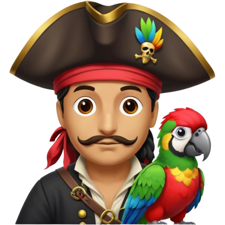 pirate and parrot emoji