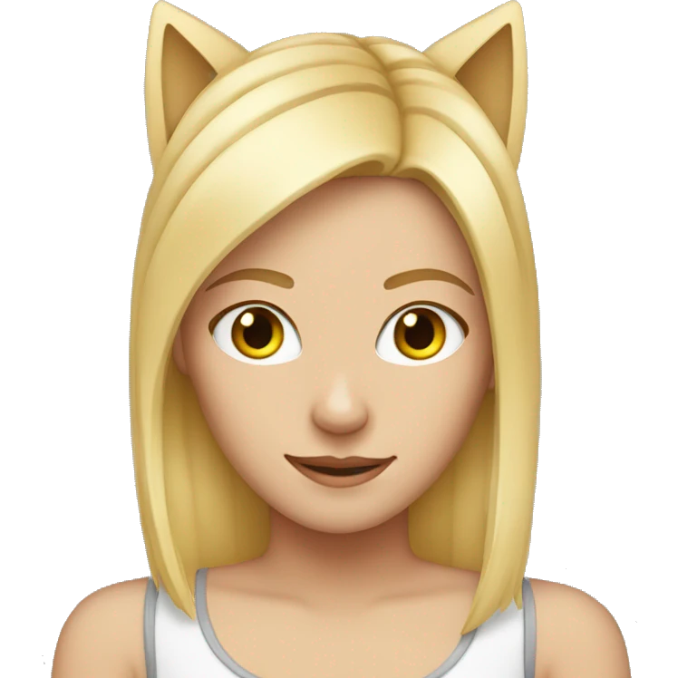 Blond girl with cat ears  emoji