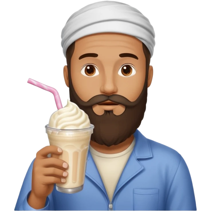 muslim man drinking milkshake emoji