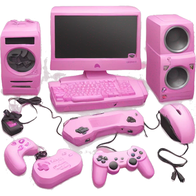 Pink gamer setup emoji