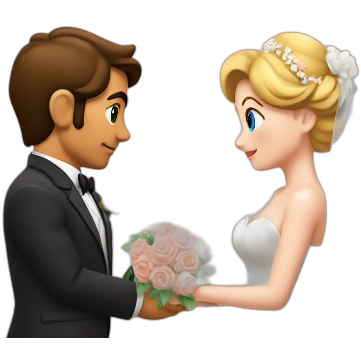 Peach and mario getting married emoji