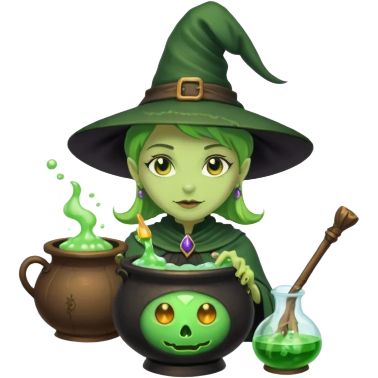 green witch cooking potion emoji