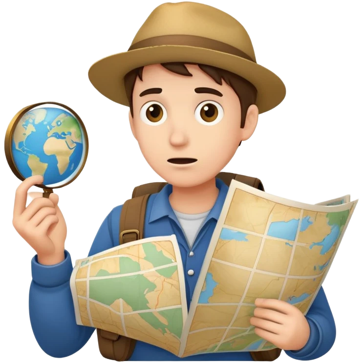 confused wanderer with map emoji