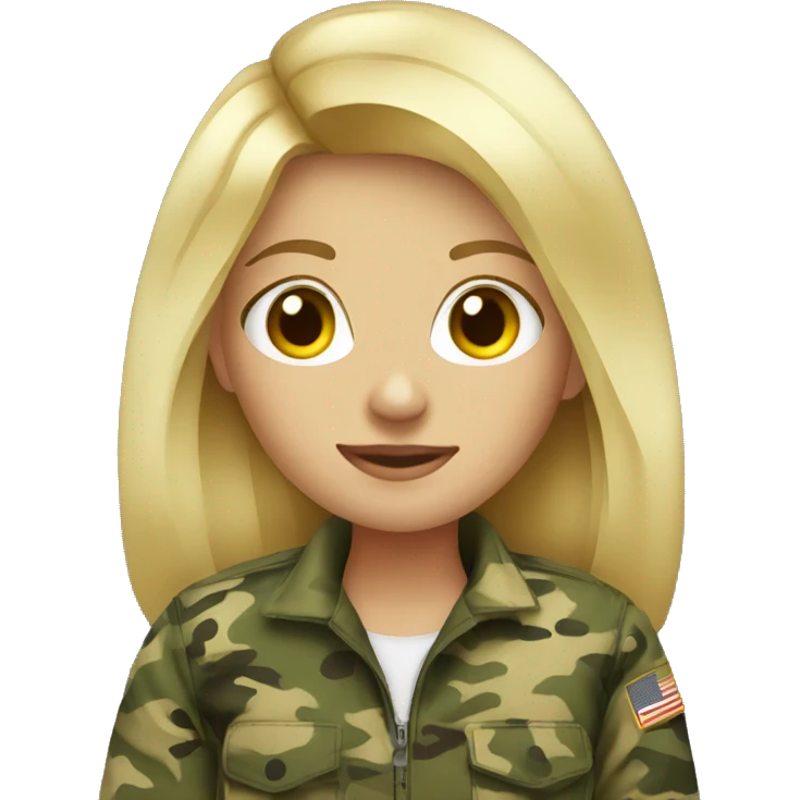 Blonde girl in camo  emoji