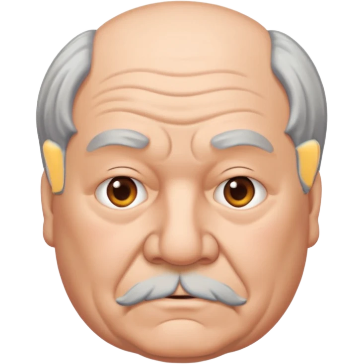 señor muy mayor gordo pelo gris sin bigote  emoji