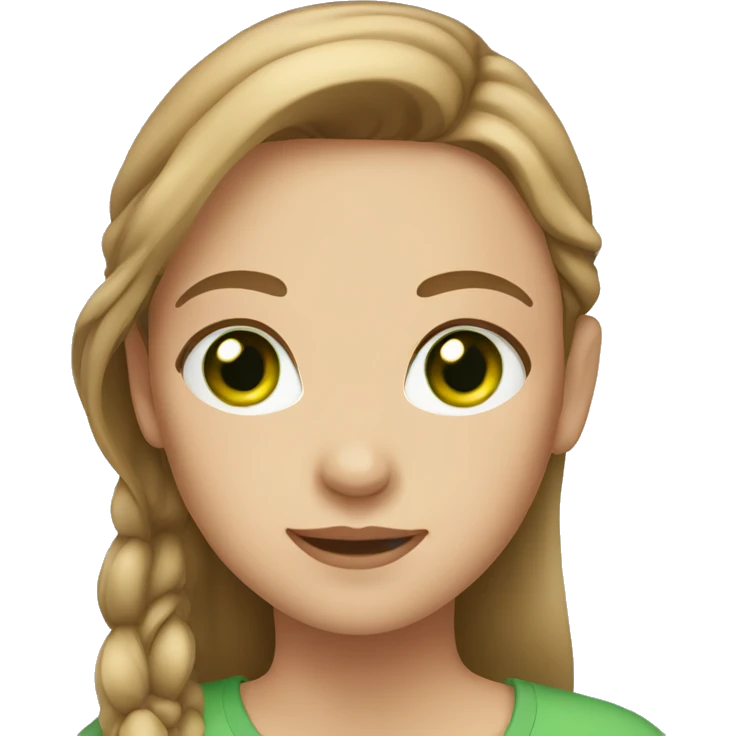 Girl with light brown hair and green eyes emoji