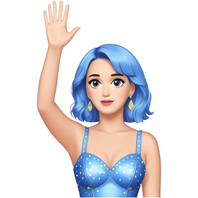 Katy Perry waving to fans, confetti falling, Lifetimes Tour emoji