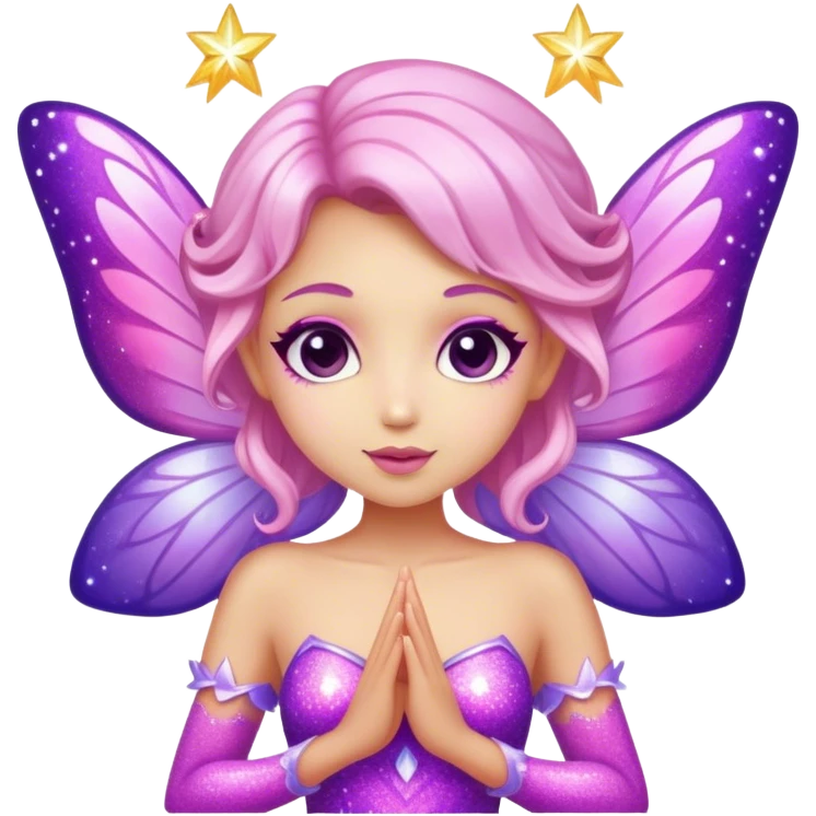 Pink purple sparkling fairy emoji