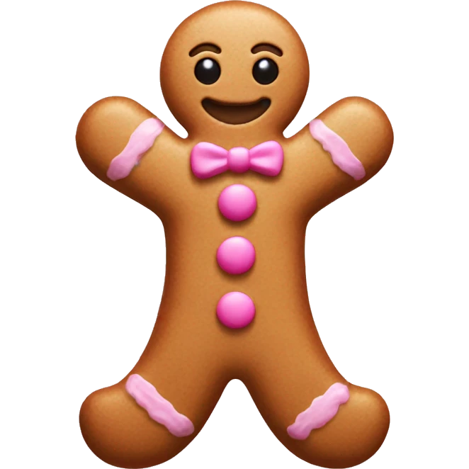 Pink gingerbread man  emoji