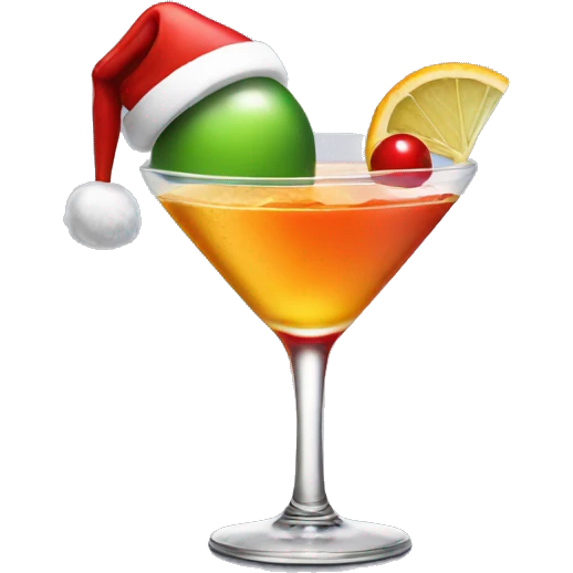 cocktail with a santa hat  emoji