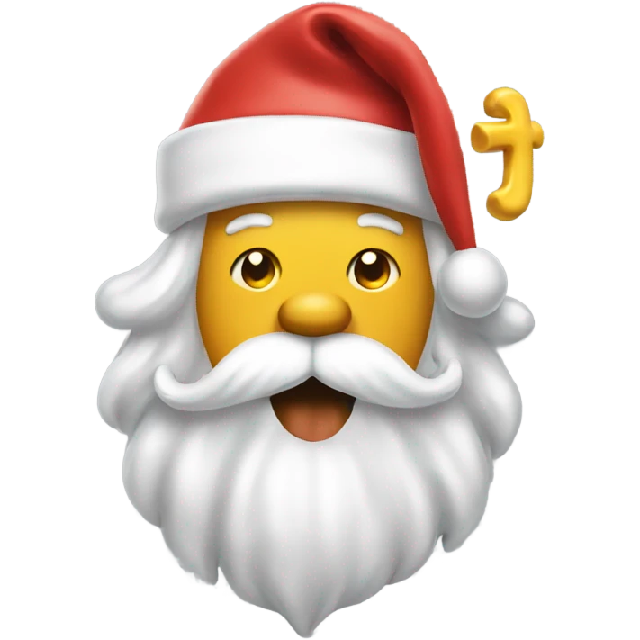  santa with a yellow dog bone in his mouth dripping emoji